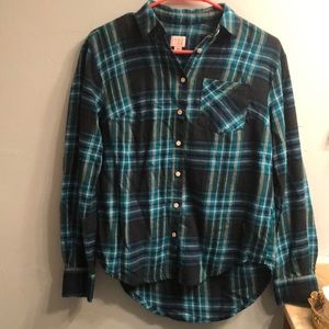 Women’s blue flannel shirt